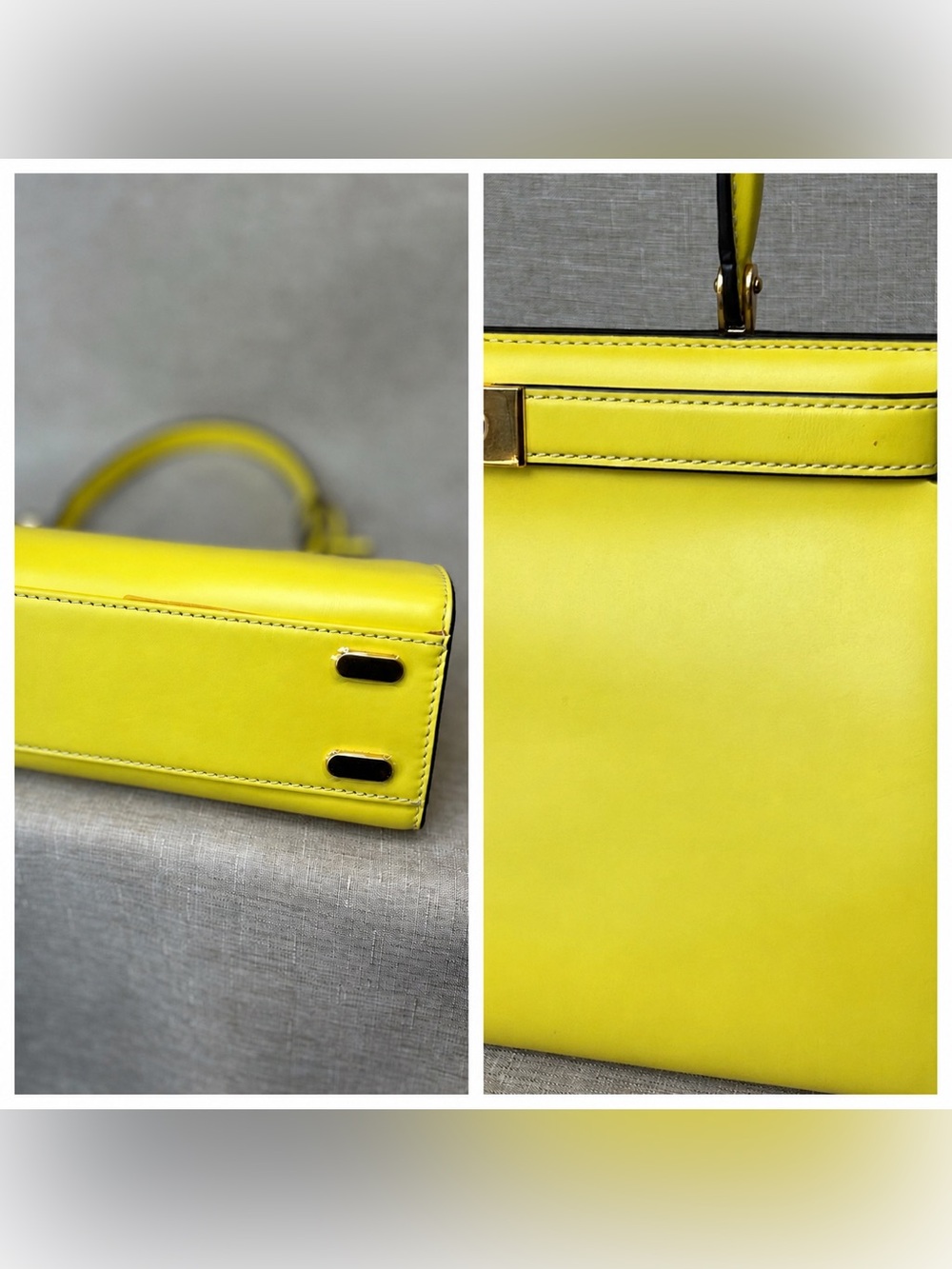 Tory Burch Lee Radziwill Electric Yellow Leather Satchel - Picture 16 of 16